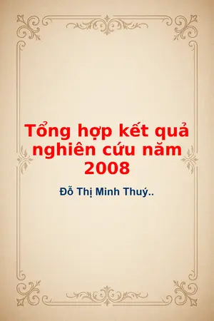 Ảnh bìa của Tổng hợp kết quả nghiên cứu năm 2008