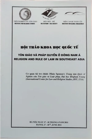 Ảnh bìa của Kỷ yếu hội thảo khoa học quốc tế Tôn giáo và pháp quyền ở Đông Nam Á