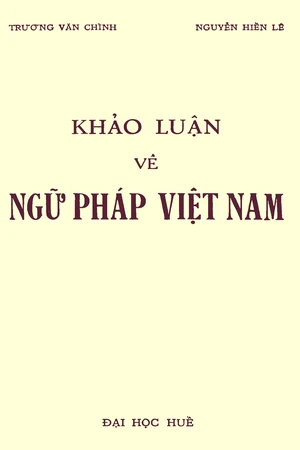 Ảnh bìa của Khảo luận về ngữ pháp Việt Nam
