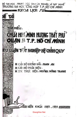 Ảnh bìa của Tìm hiểu chùa Hoa Minh hương thất phủ - Quận 5 - Hồ Chí Minh