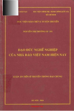 Ảnh bìa của Đạo đức nghề nghiệp của nhà báo Việt Nam hiện nay