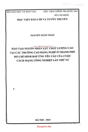Ảnh bìa của Đào tạo nguồn nhân lực chất lượng cao tại các trường cao đẳng nghề ở Thành phố Hồ Chí Minh đáp ứng yêu cầu của cuộc cách mạng công