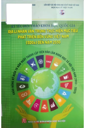 Ảnh bìa của Kỷ yếu Hội thảo khoa học quốc gia địa lý nhân văn trong thực hiện mục tiêu phát triển bền vững Việt Nam đến năm 2030