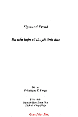 Ảnh bìa của Sigmund Freud - Ba tiểu luận về thuyết tính dục