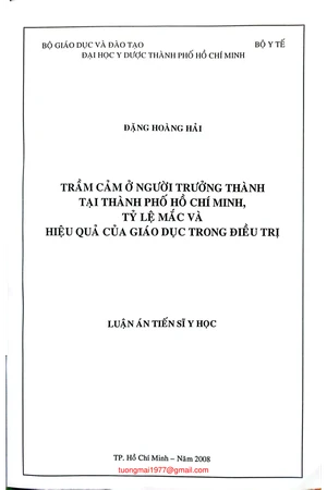 Ảnh bìa của Trầm cảm ở người trưởng thành tại thành phố Hồ Chí Minh tỷ lệ mắc và hiệu quả của giáo dục trong điều trị