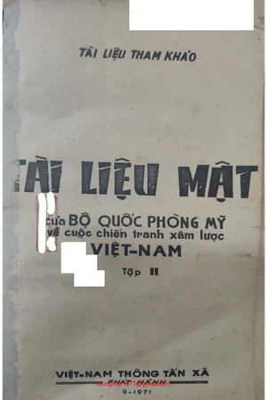 Ảnh bìa của Tài liệu mật của Bộ Quốc Phòng  Mỹ về cuộc chiến tranh xâm lược Việt Nam tập 2
