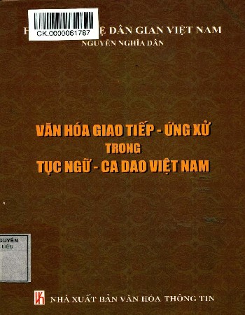 Văn hóa giao tiếp - ứng xử trong tục ngữ - ca dao Việt Nam