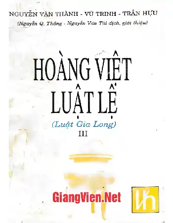 Hoàng Việt luật lệ luật Gia Long, tập 3