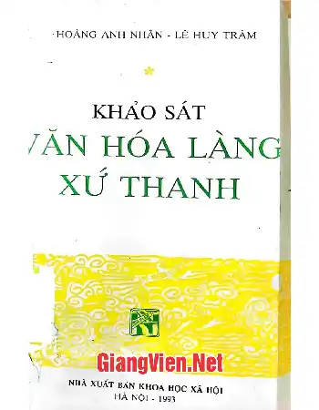 Khảo sát văn hoá làng xứ Thanh
