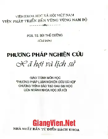 Phương pháp nghiên cứu xã hội và lịch sử