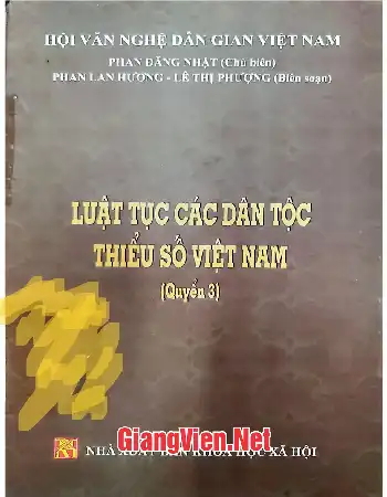 Luật tục các dân tộc thiểu số Việt Nam Quyển 3