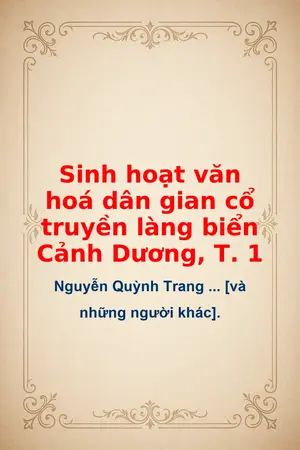 Sinh hoạt văn hoá dân gian cổ truyền làng biển Cảnh Dương T 1