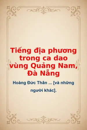 Tiếng địa phương trong ca dao vùng Quảng Nam Đà Nẵng