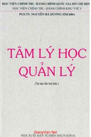 Giáo trình Tâm lý học quản lý (tác giả Nguyễn Bá Dương)