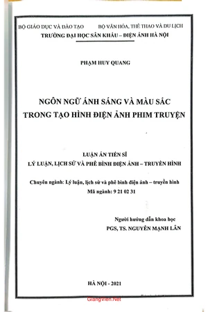 Ngôn ngữ ánh sáng và màu sắc trong tạo hình điện ảnh phim truyện