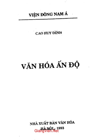 Văn hóa Ấn Độ (tác giả Cao Huy Đỉnh)