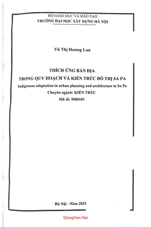 Thích ứng bản địa trong quy hoạch và kiến trúc đô thị Sa Pa 