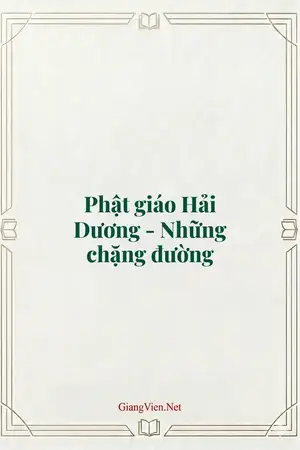 Phật giáo Hải Dương - Những chặng đường