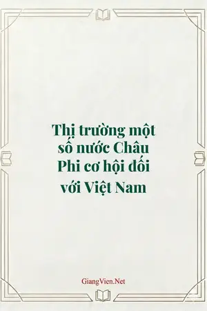 Thị trường một số nước Châu Phi cơ hội đối với Việt Nam
