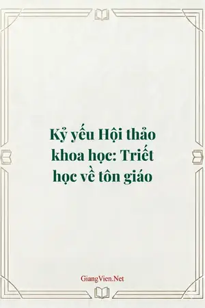 Kỷ yếu Hội thảo khoa học: Triết học về tôn giáo
