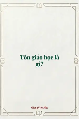 Tôn giáo học là gì?