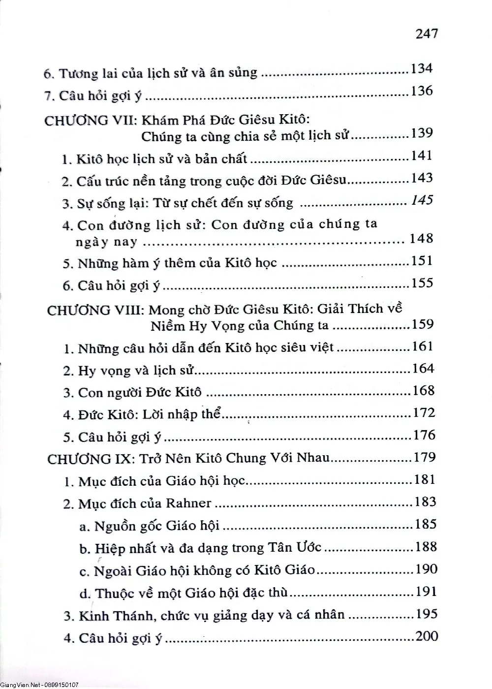 Mục lục chi tiết trang 3 sách Thần học: Karl Rahner