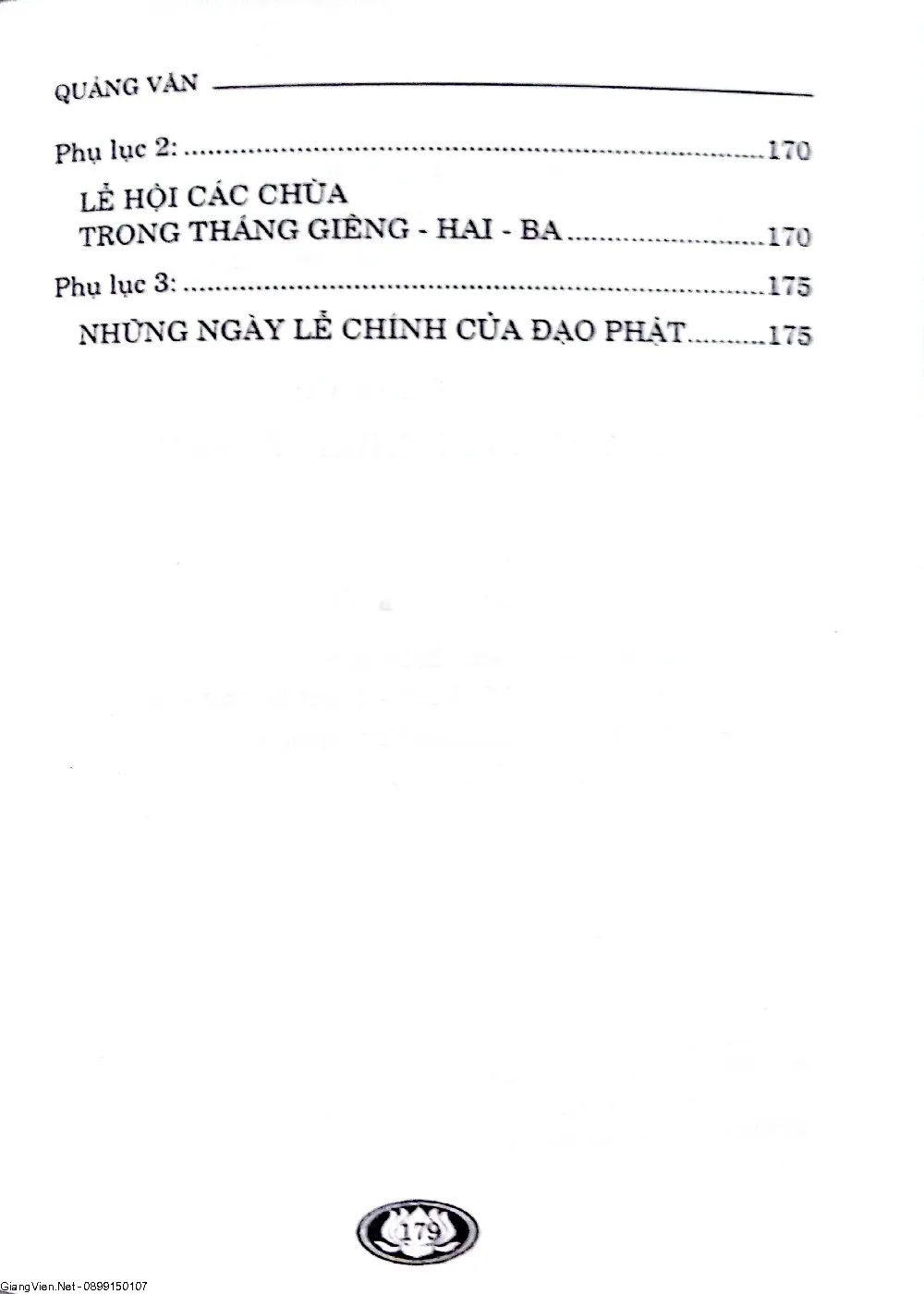 Mục lục chi tiết trang 3 sách Đầu năm đi lễ phật