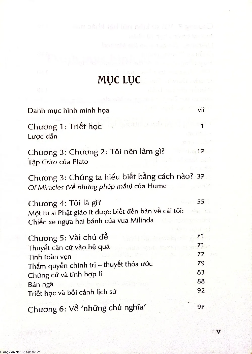 Mục lục chi tiết trang 1 sách Triết học