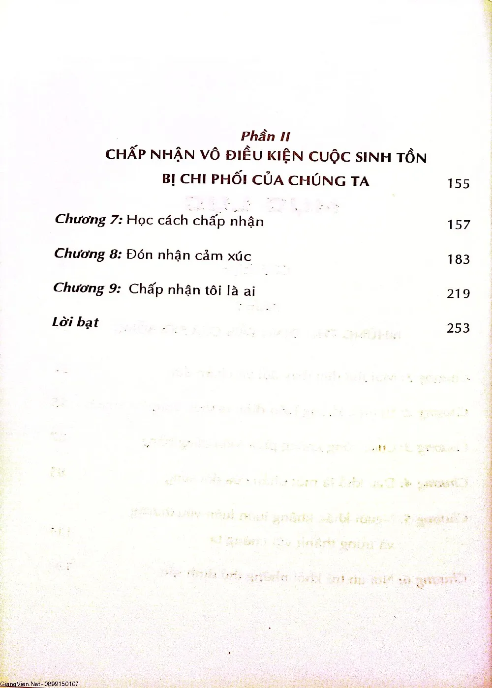 Mục lục chi tiết trang 2 sách 5 sự thật không thể thay đổi