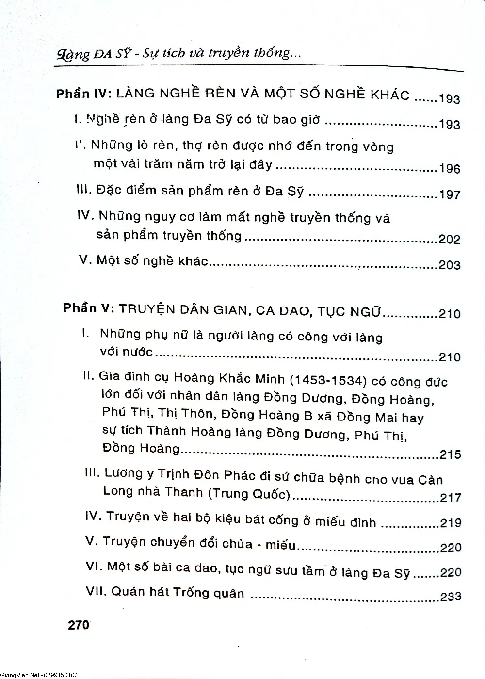 Mục lục chi tiết trang 3 sách Làng Đa sỹ sự tích và truyền thống văn hóa dân gian