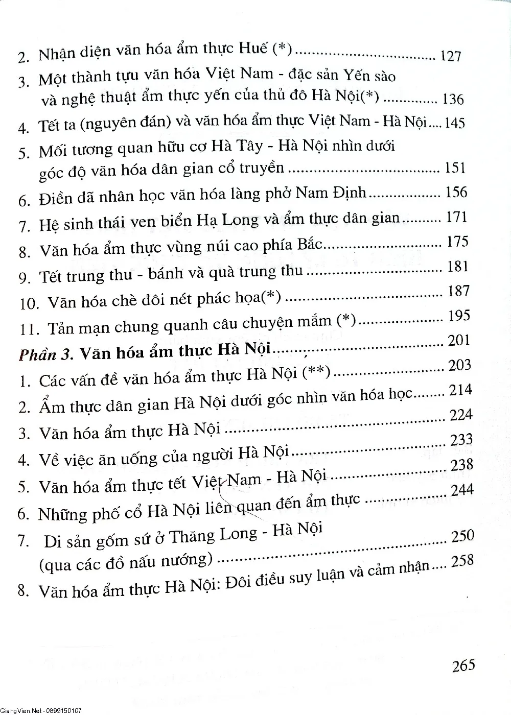 Mục lục chi tiết trang 2 sách Văn hóa ẩm thực Việt Nam nhìn từ lý luận và thực tiễn