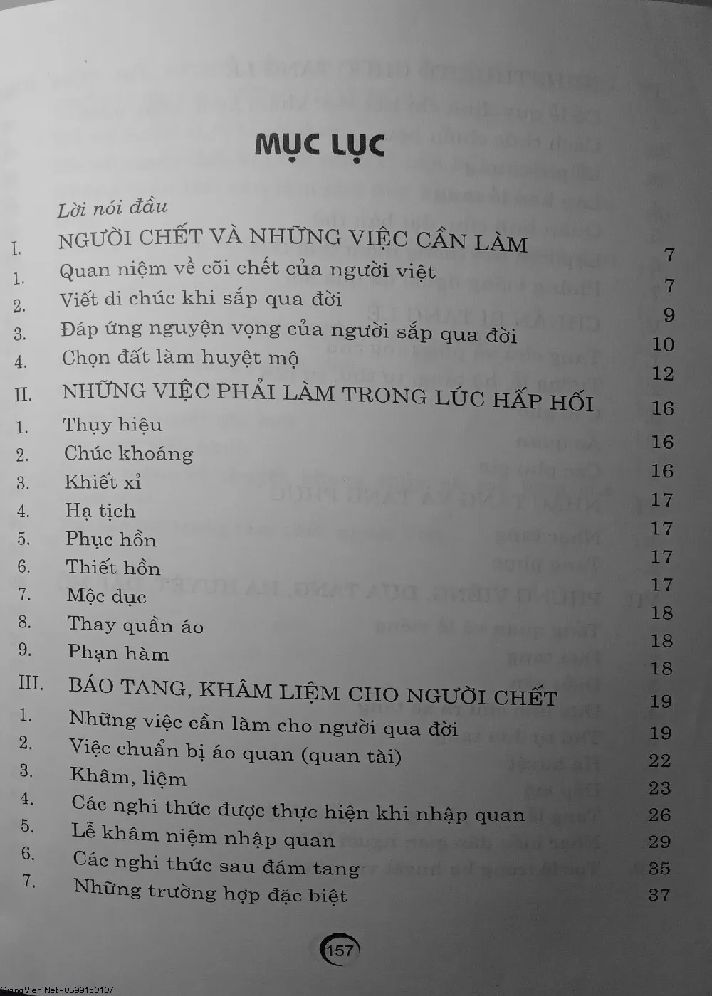 Mục lục chi tiết trang 1 sách Nghi lễ, mộ phần người Việt