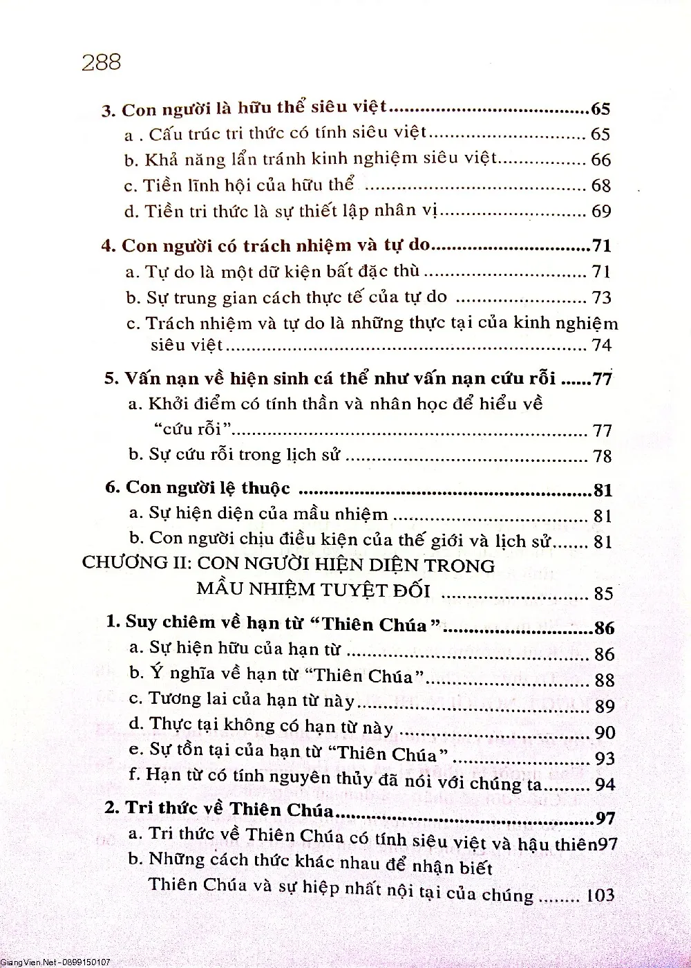 Mục lục chi tiết trang 2 sách Nhân học Kito Karl Raher