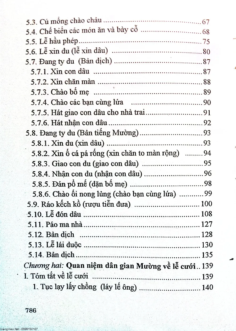 Mục lục chi tiết trang 2 sách Về một số vấn đề văn hóa dân gian Đông Nam Á
