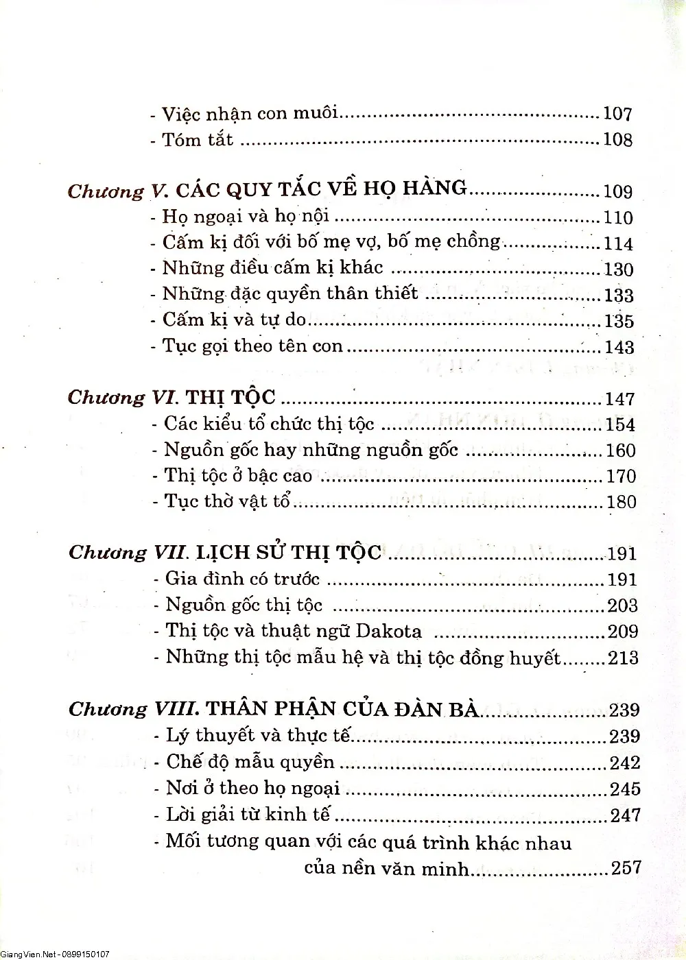 Mục lục chi tiết trang 2 sách Không gian văn hóa nguyên thủy (nhìn theo lý thuyết chức năng)