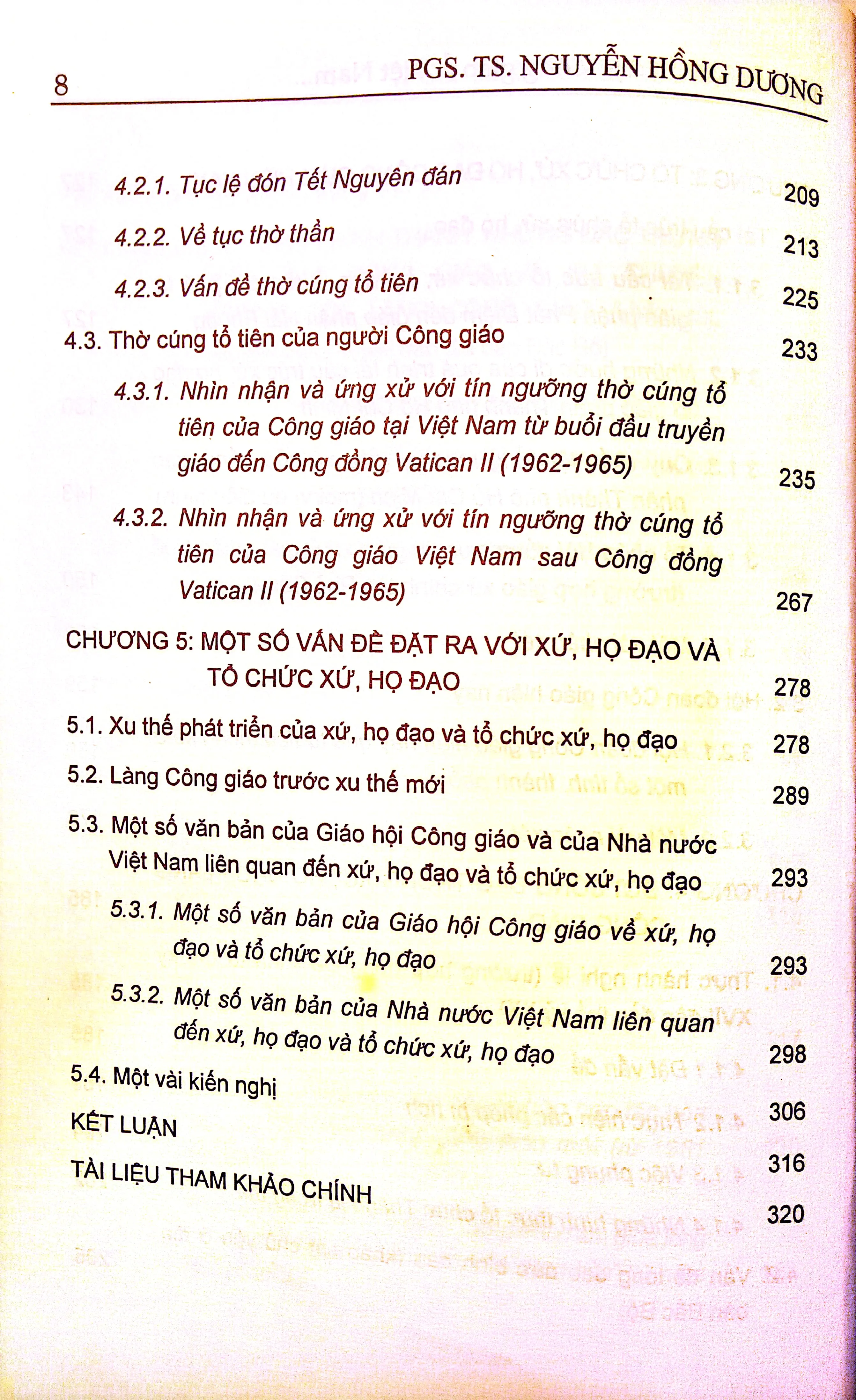 Nội dung trang phụ bản giới thiệu sách Tổ chức xứ, họ đạo Công giáo ở Việt Nam lịch sử  - hiện tại và những vấn đề đặt ra