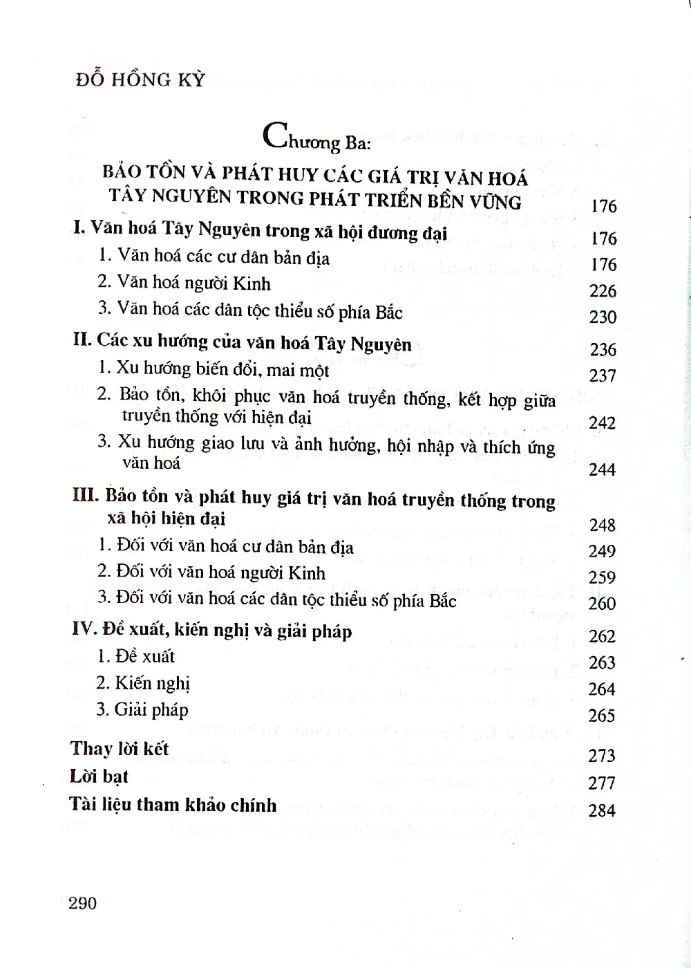 Mục lục chi tiết trang 1 sách Văn hóa cổ truyền ở Tây Nguyên trong phát triển bền vững
