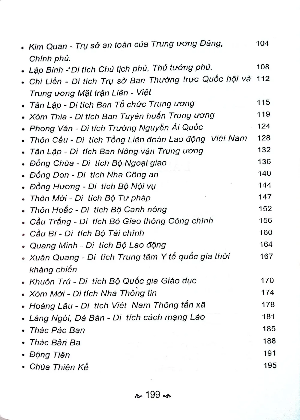 Mục lục chi tiết trang 2 sách Di tích danh thắng Tuyên Quang