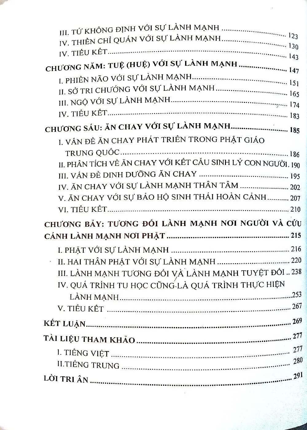 Mục lục chi tiết trang 2 sách Tìm hiểu về Phật giáo với sự lành mạnh