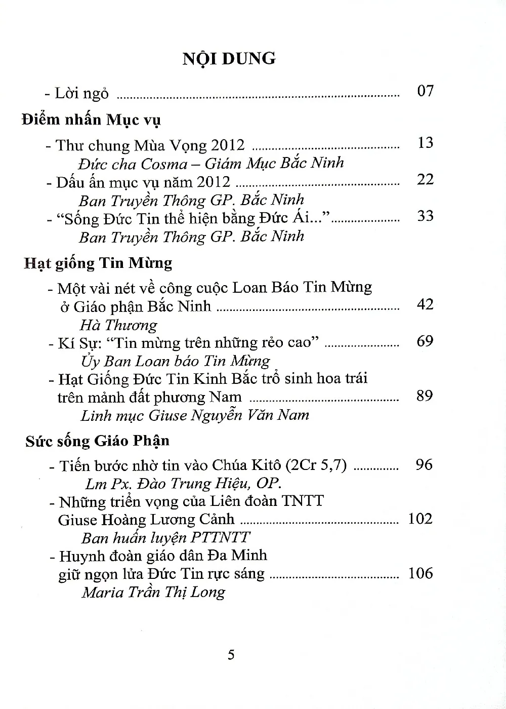 Mục lục chi tiết trang 1 sách Tre ngà