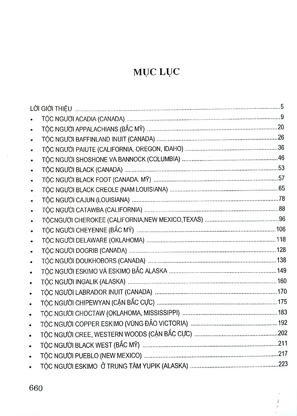 Mục lục chi tiết trang 1 sách Văn hóa tộc người Châu Mỹ