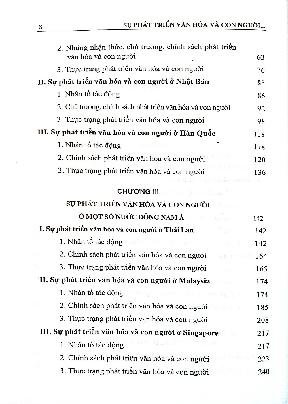 Mục lục chi tiết trang 2 sách Sự phát triển văn hóa và con người ở một số nước và vùng lãnh thổ Đông Á, bài học kinh nghiệm cho Việt Nam
