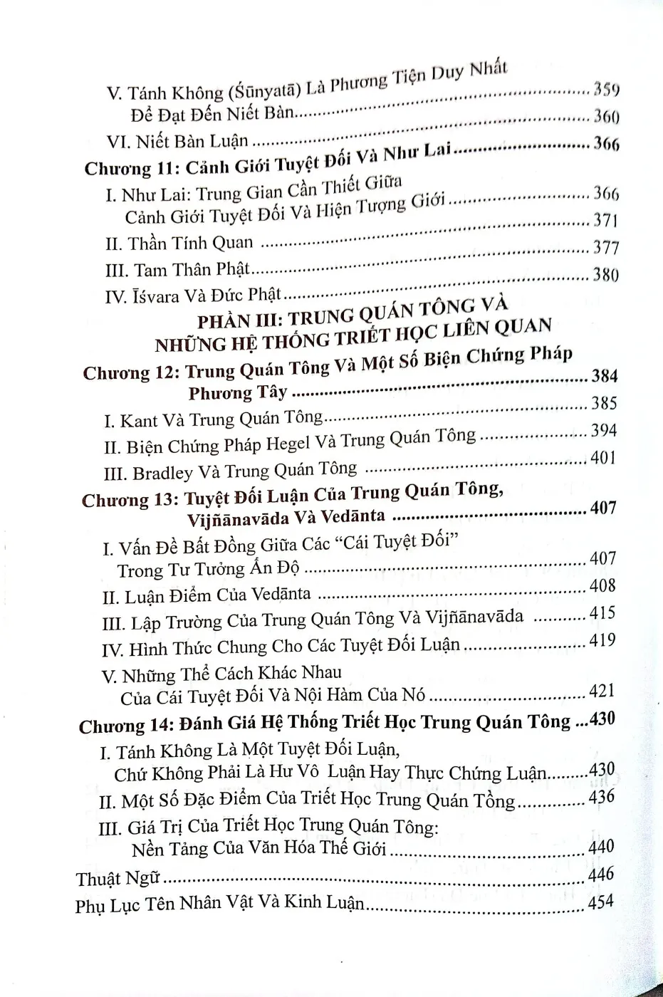 Nội dung trang phụ bản giới thiệu sách Tánh không cốt tủy triết học phật giáo nghiên cứu về Trung Quán Tông