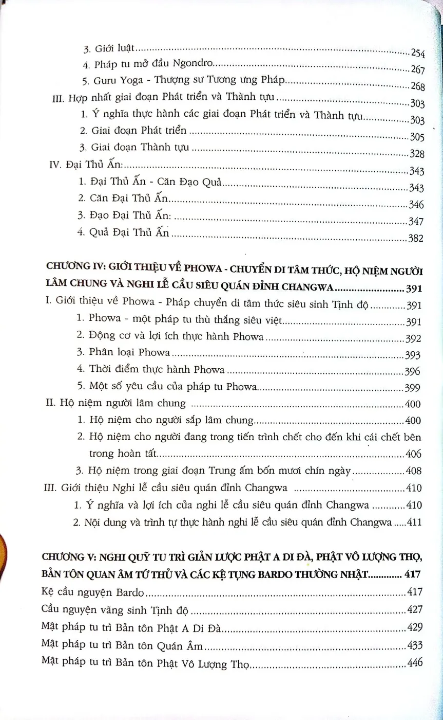 Mục lục chi tiết trang 3 sách Bardo bí mật nghệ thuật sinh tử
