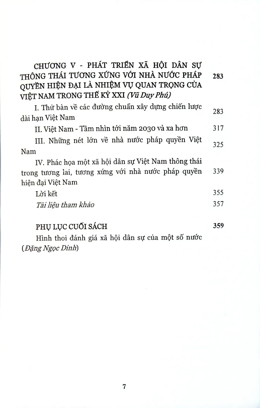 Mục lục chi tiết trang 3 sách Xã hội dân sự một số vấn đề chọn lọc