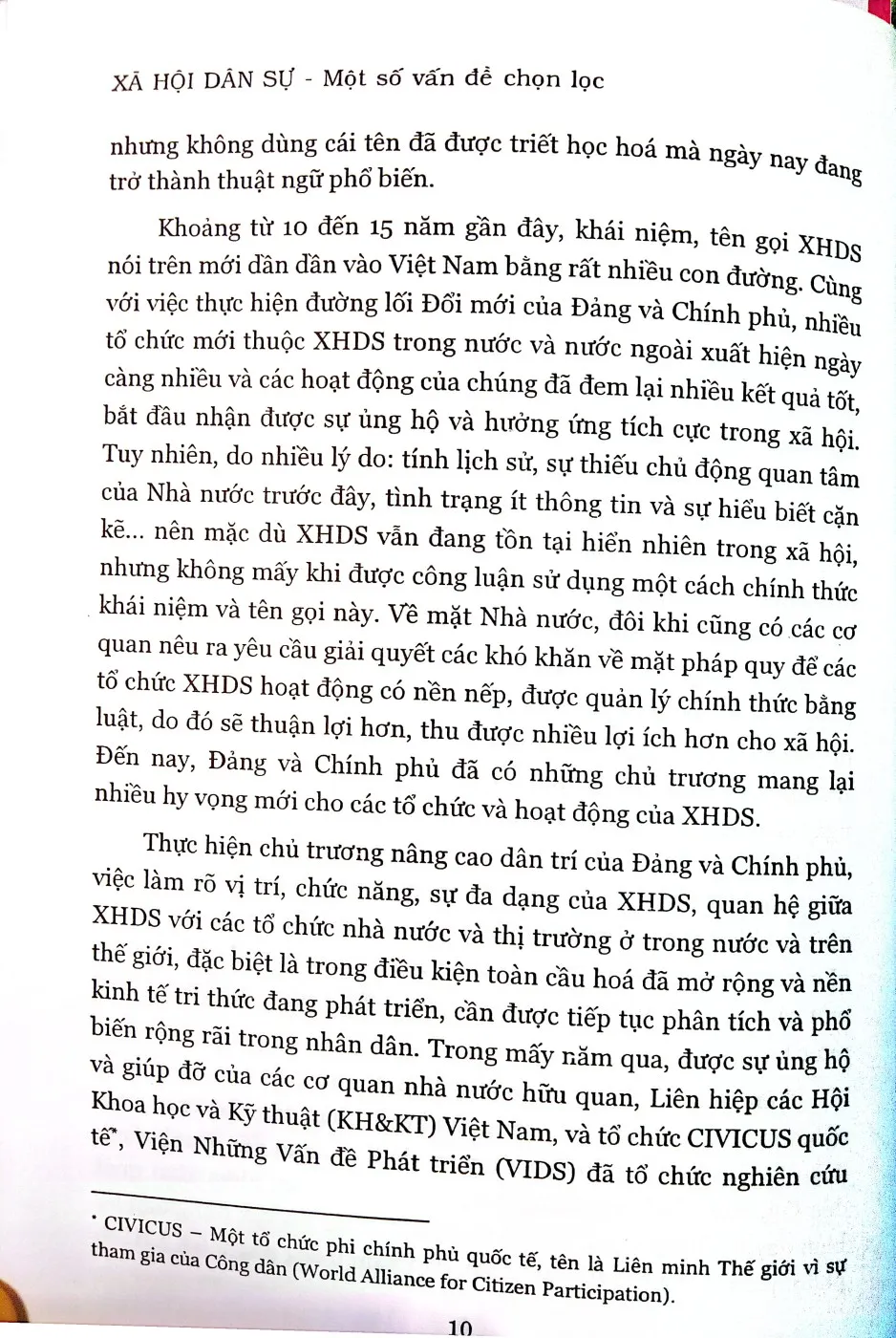 Nội dung mục lục và hình ảnh sách Xã hội dân sự một số vấn đề chọn lọc - Trang 5
