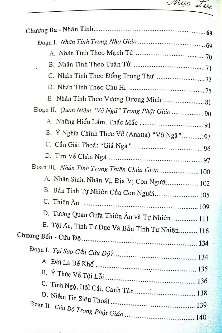 Mục lục chi tiết trang 2 sách Thiên chúa giáo và tam giáo