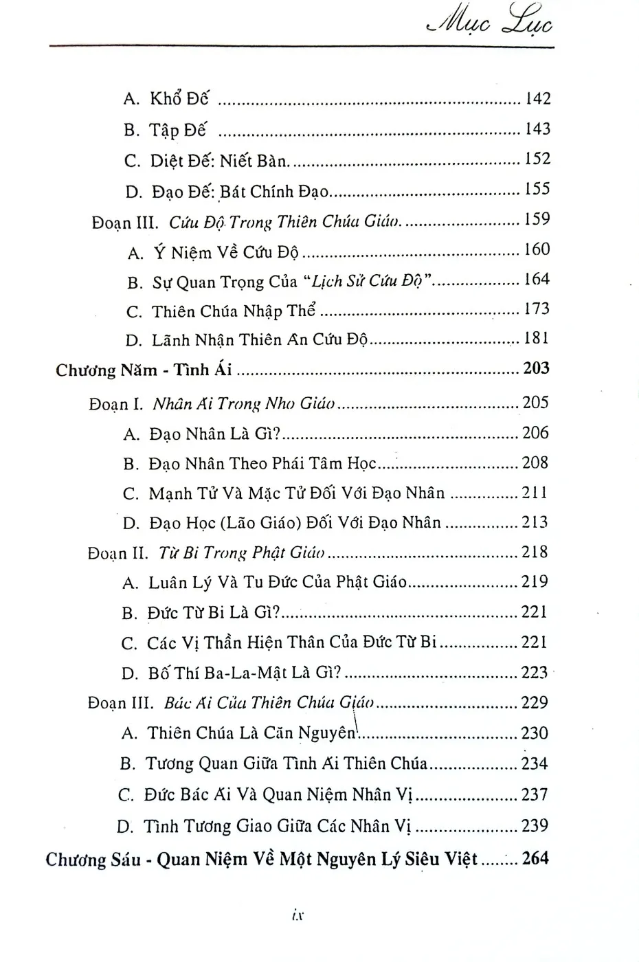 Mục lục chi tiết trang 3 sách Thiên chúa giáo và tam giáo