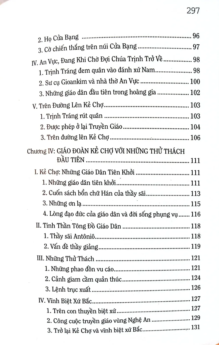 Mục lục chi tiết trang 3 sách Lịch sử truyền giáo ở Việt Nam quyển I, Các thừa sai dòng Tên