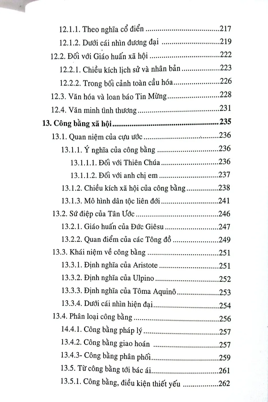 Nội dung trang phụ bản giới thiệu sách Một cái nhìn về giáo huấn xã hội Công giáo